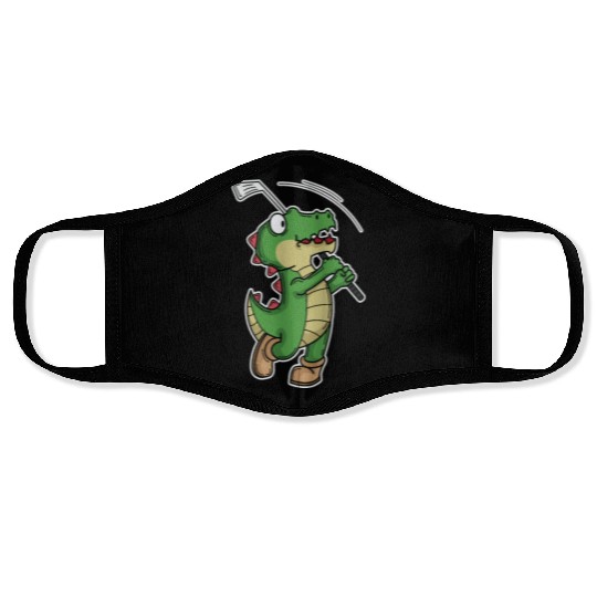 Tyrannosaurus-Rex Crocodile plays Golf Face Masks