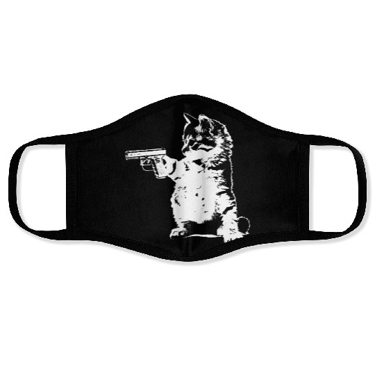 Gun Kitty Funny Cat Face Masks