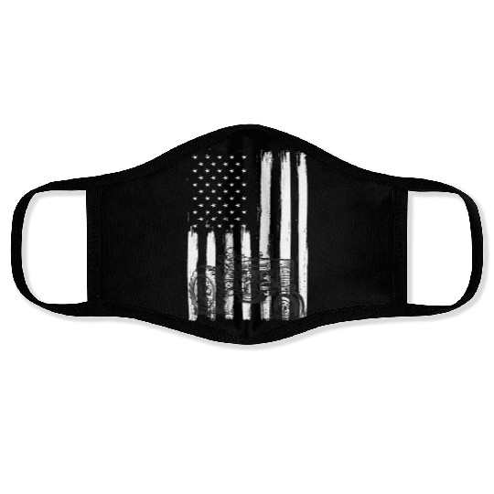 American Flag Farm Tractor Patriotic US Farming Face Masks