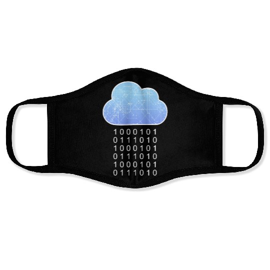 Data Analytics Cloud Data Rain Binary Geek Gift Face Masks