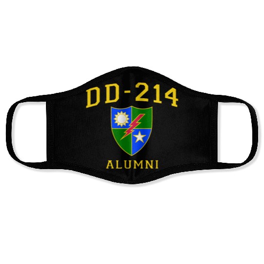 US Army Ranger Veteran DD214 Alumni Logo Insignia Face Masks