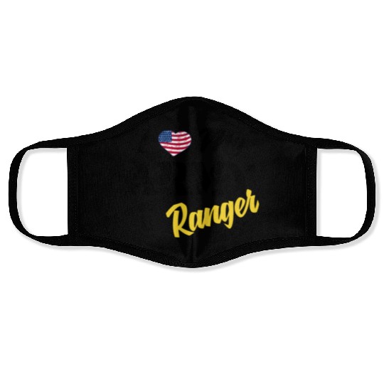 Proud US Army Ranger American Military Family Flag Face Masks