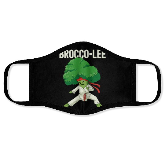 Brocco Lee Broccoli Karate Vegan Vegetarian MMA Face Masks