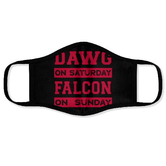 Dawg On Saturday Falcon On Sunday Atlanta Athens F Face Masks