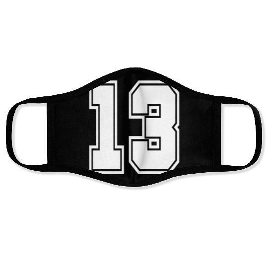 13 back number college style football soccer Face Masks
