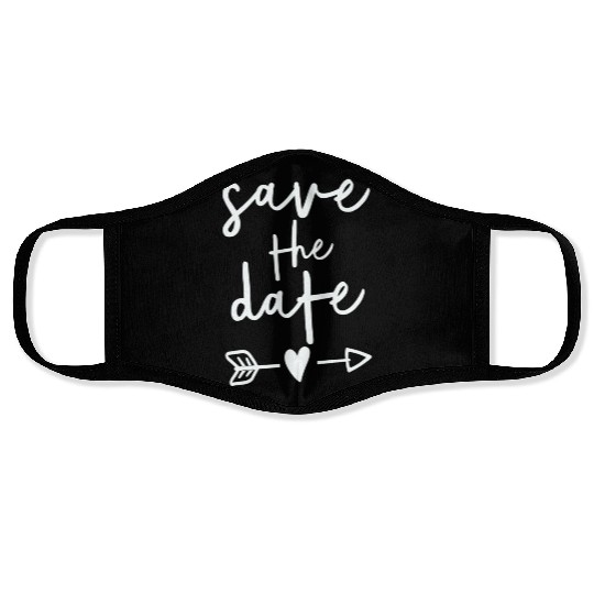 Bride Couple Engagement Save The Date Wedding Face Masks