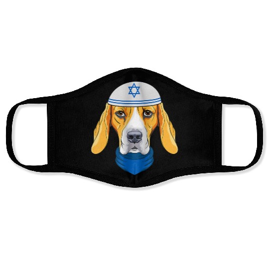Cute Beagle Hanukkah Funny Dog Lover Jewish Gift Face Masks