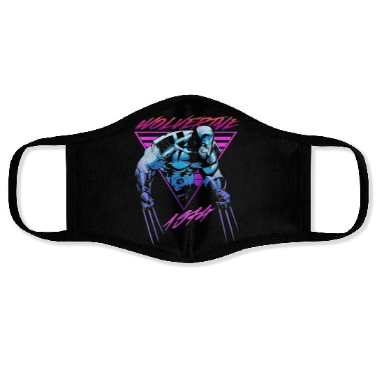 M-a-r-v-e-l W-o-l-verine Neon Retro Logan Graphic Face Masks