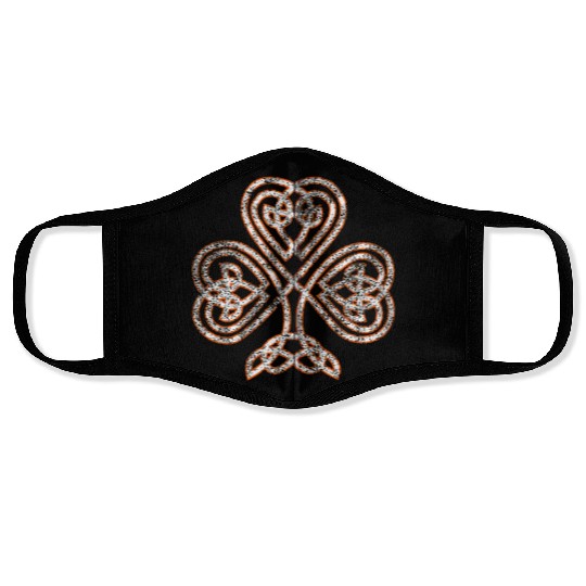 Celtic Knot Trinity Shamrock Irish Heritage Irelan Face Masks