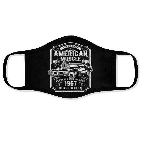 American Muscle Car Classic High Speed Face Masks