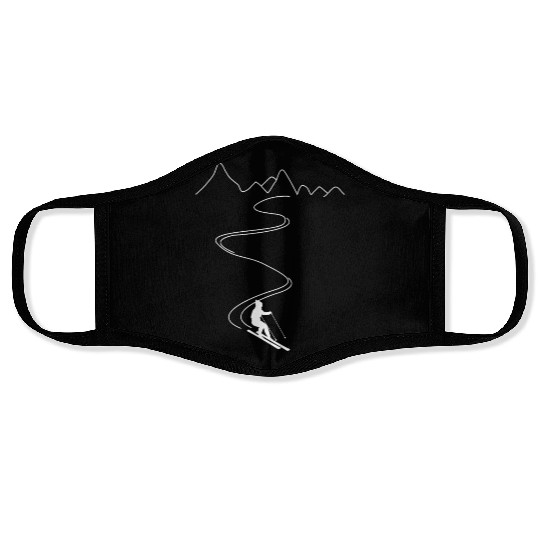 Snow Ski Minimalist Skiing In The Mountains Face Masks