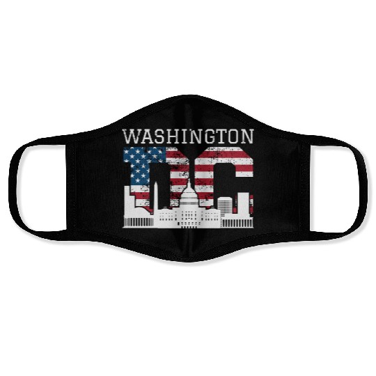 Washington Dc Capitol Hill Usa Flag Souvenir Gift Face Masks