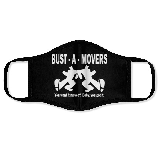 Bust-A-Movers Moving Company Face Masks Logo
