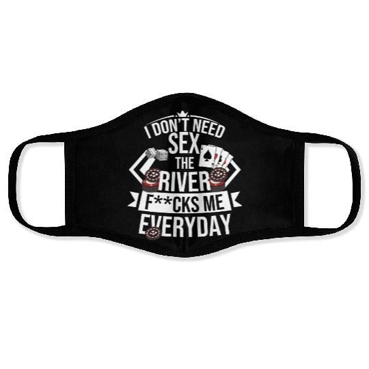 Poker Cards Funny River Bluff Fold Poker Player Face Masks