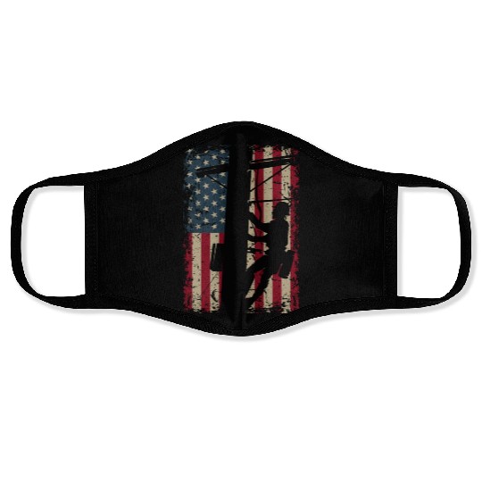 American Flag I USA I Patriotic Lineman Face Masks