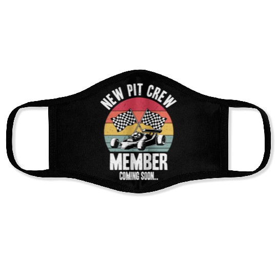 New Pit Crew Member Coming Soon Race Car Racing Face Masks