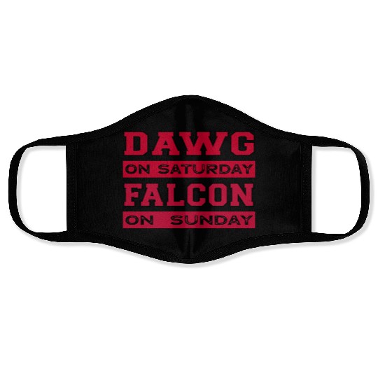 Dawg On Saturday Falcon On Sunday Atlanta Athens F Face Masks