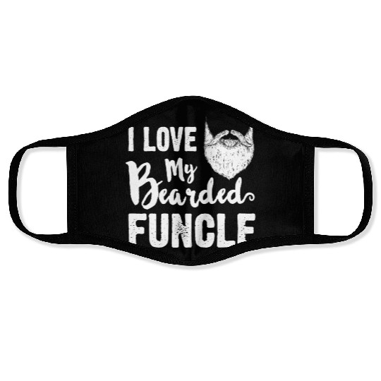 I Love My Bearded Funcle Cool Uncle Family Gift Face Masks