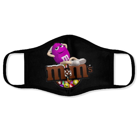 Funny M&m’s man relaxing on her self Face Masks