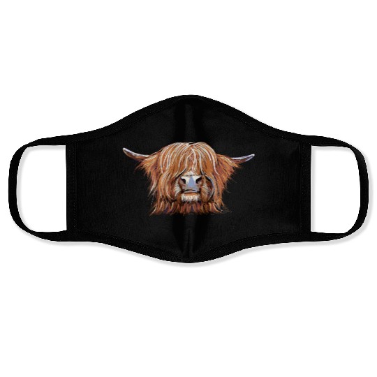 Highland Cow Print Animal Print ' Charmer ' Face Masks