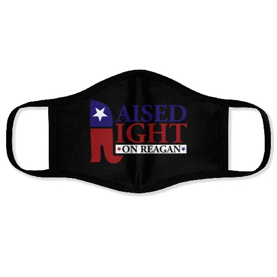 Raised Right On Reagan 80'S Nostalgia Face Masks
