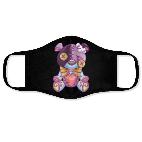 Pastel Goth Teddy Bear Japanese Anime Kawaii Face Masks