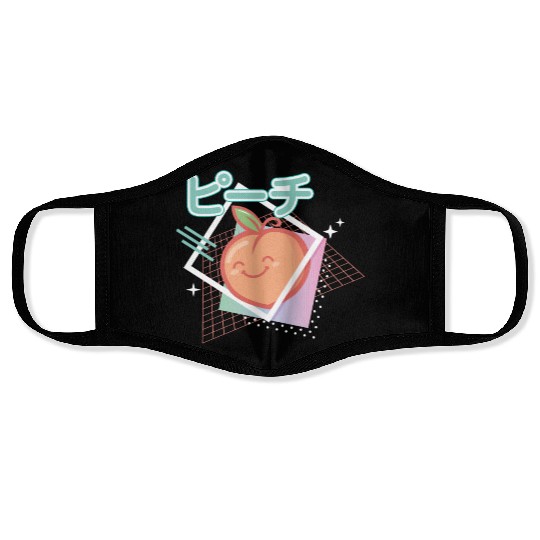 90s peach kawaii Face Masks