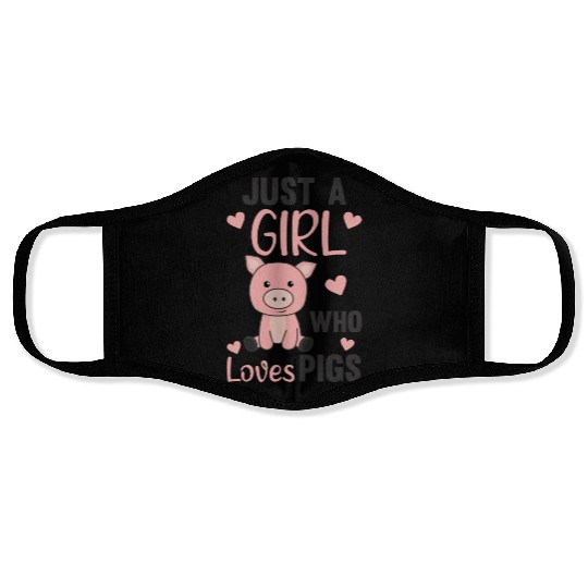 Just A Girl Who Loves Pigs Cute Pig Piglet Face Masks