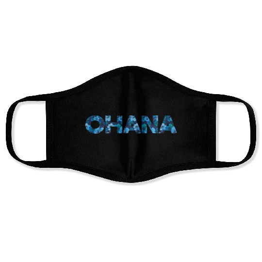 Ohana Family In Hawaiian Language Hibiscus Pattern Face Masks