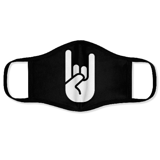 Heavy metal rock hand icon 02 Face Masks