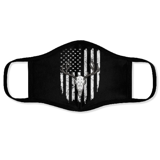Deer Hunting Deer Hunters Skull American Flag Face Masks