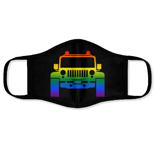 Rainbow Pride Jeeps LGBT Face Masks