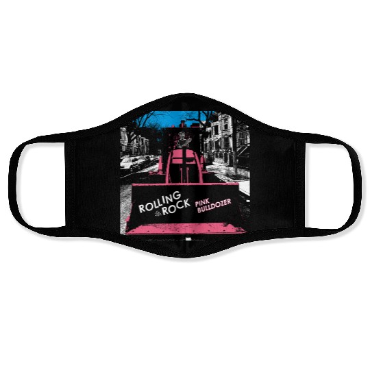 Pink Bulldozer / Rolling Rock Face Masks