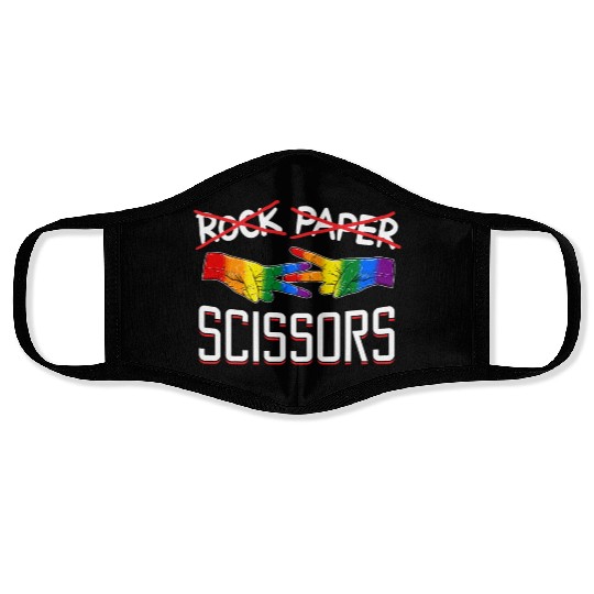 Rock Paper Scissors Lesbian LGBTQ Pride Face Masks