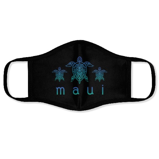 Maui Turtle Hawaii Maui Honolulu Aloha Hula Gift Face Masks
