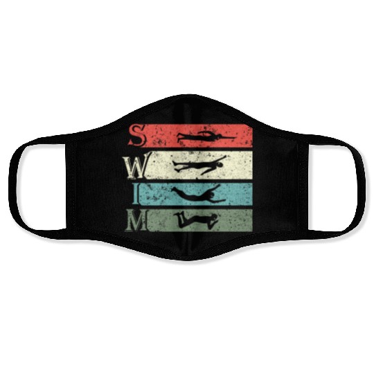 Retro Vintage Swimming Swimmers Swim Face Masks