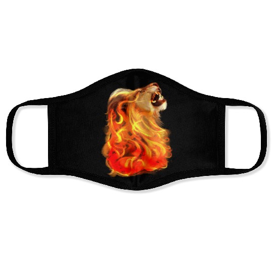 Fire Lion King Of Beasts Big Cat Animal Gift Face Masks
