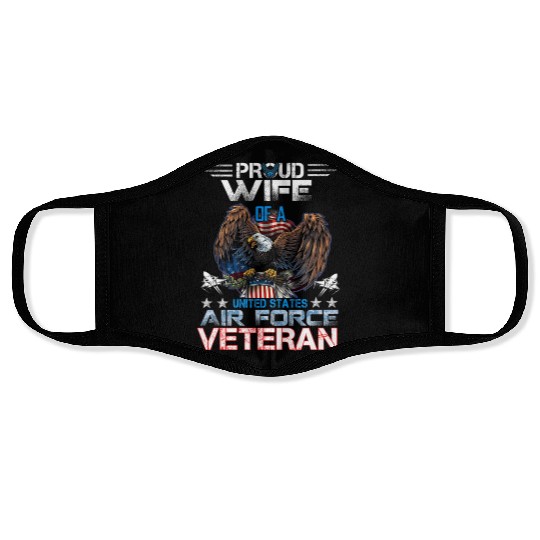 Veteran-Proud Wife Of Us Air Force Veteran Patriot Face Masks