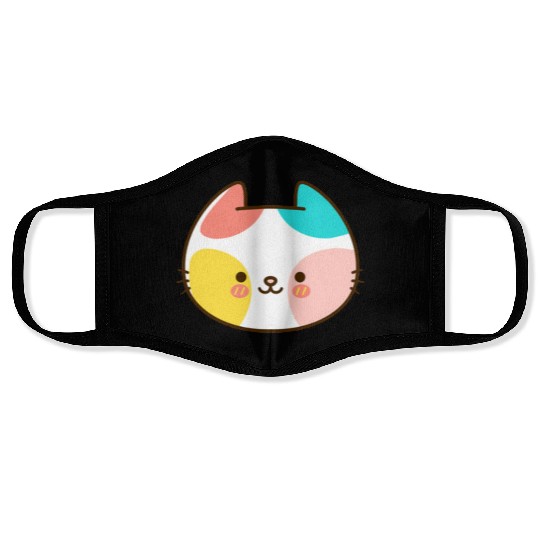 Kawaii Cat Head Multicolored Face Masks