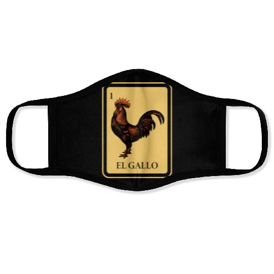 Mexican El Gallo Lottery Traditional Rooster Bingo Face Masks