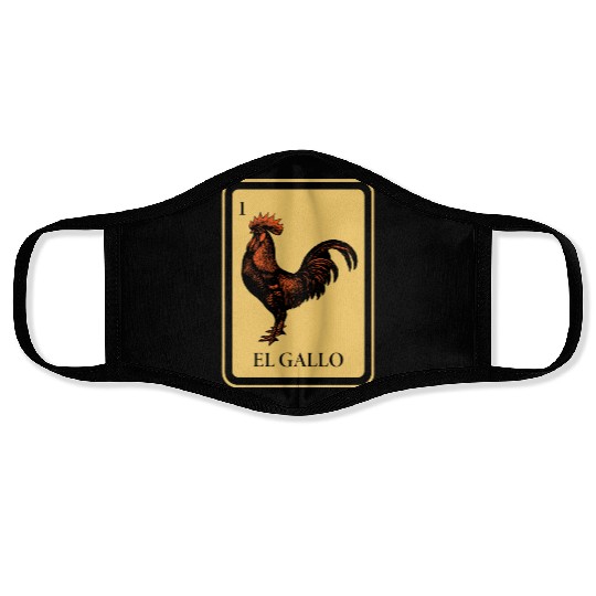 Mexican El Gallo Lottery Traditional Rooster Bingo Face Masks