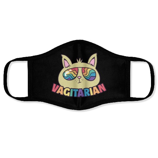 Vagitarian Funny Lesbian Gift Face Masks