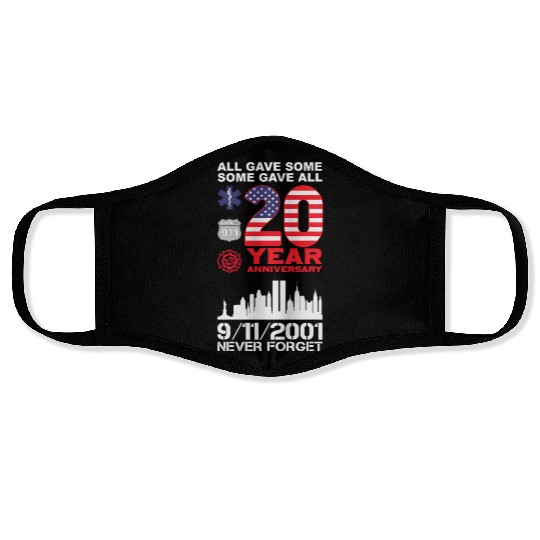 Patriot Day Never Forget 9 11 2001 Anniversary Face Masks