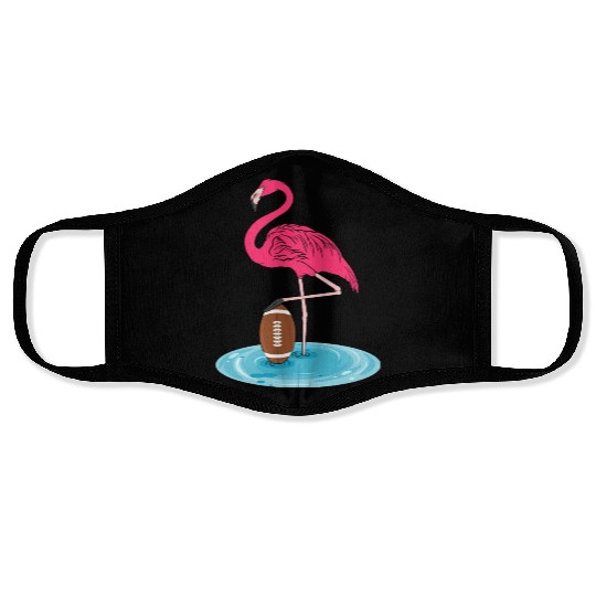 Flamingo Playing American Football Face Masks