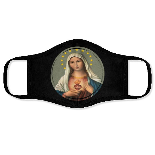 Virgin mary madonna maria ave maria catholic bibel Face Masks