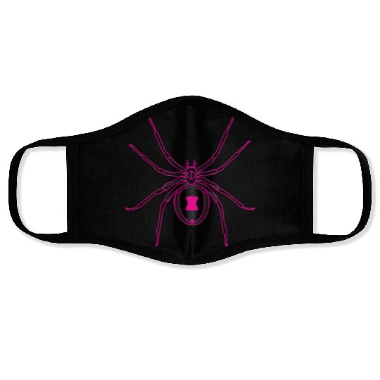 Black Widow Pink Design Face Masks