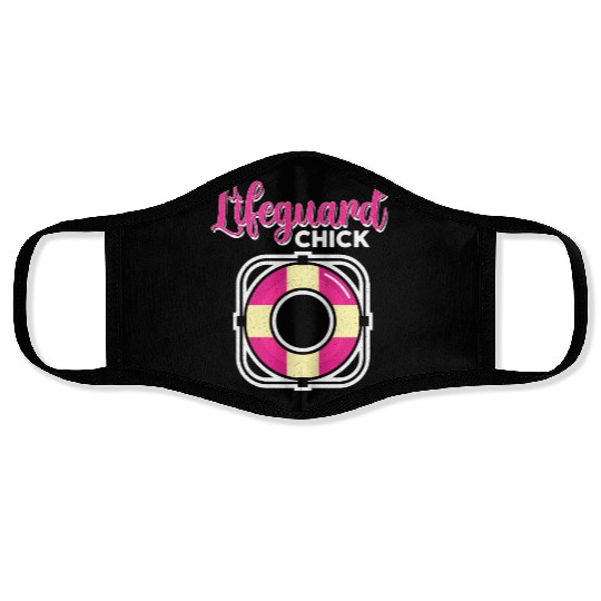 Lifeguard Chick Rescuer Pool Guard Lifeguarding Face Masks