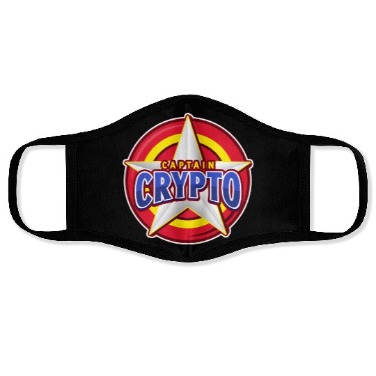 CAPTAIN CRYPTO SUPERHERO Face Masks