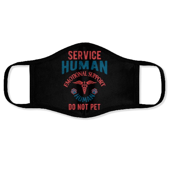 Service Human Emotional Support Human Do Not Pet Face Masks