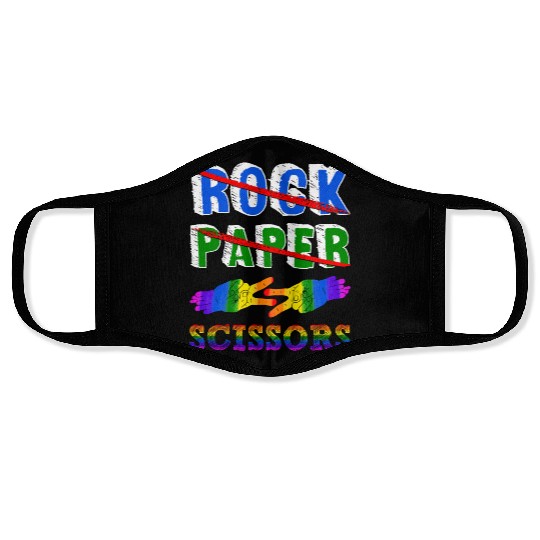 Rock Paper Scissors Lesbian Couple LGBTQ Pride Mon Face Masks